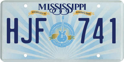 MS license plate HJF741