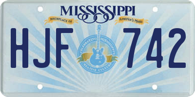 MS license plate HJF742