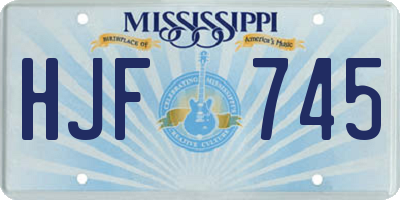 MS license plate HJF745