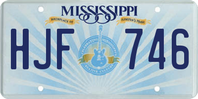 MS license plate HJF746