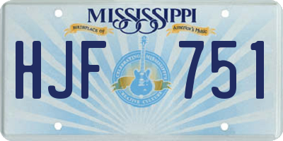MS license plate HJF751