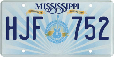 MS license plate HJF752