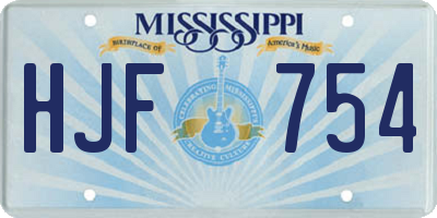 MS license plate HJF754