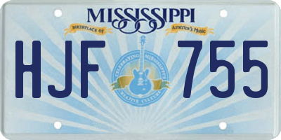 MS license plate HJF755