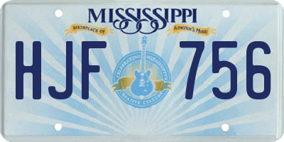 MS license plate HJF756