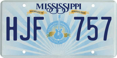 MS license plate HJF757