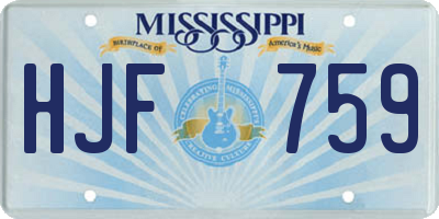 MS license plate HJF759