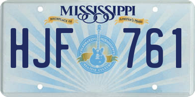 MS license plate HJF761