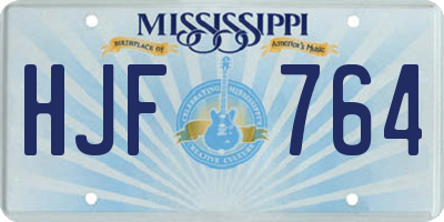 MS license plate HJF764