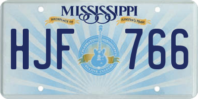 MS license plate HJF766