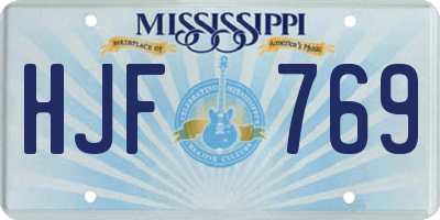 MS license plate HJF769