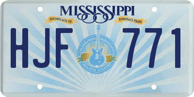 MS license plate HJF771