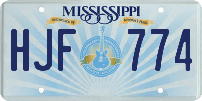 MS license plate HJF774