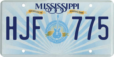 MS license plate HJF775
