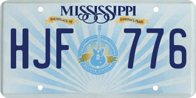 MS license plate HJF776
