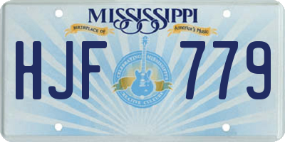 MS license plate HJF779