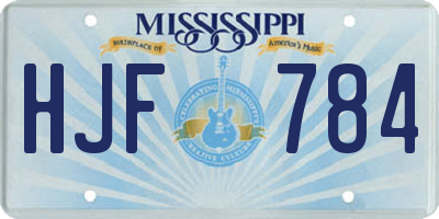 MS license plate HJF784