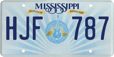 MS license plate HJF787