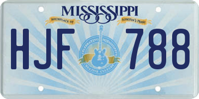 MS license plate HJF788