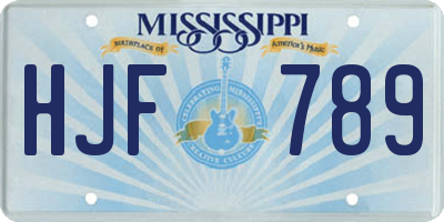 MS license plate HJF789