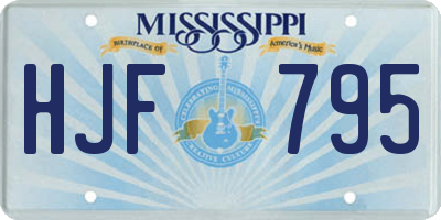 MS license plate HJF795