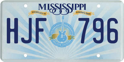 MS license plate HJF796