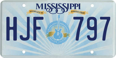 MS license plate HJF797