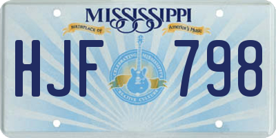 MS license plate HJF798