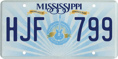 MS license plate HJF799