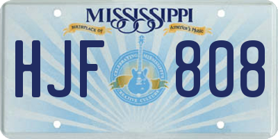 MS license plate HJF808