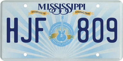 MS license plate HJF809