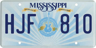 MS license plate HJF810