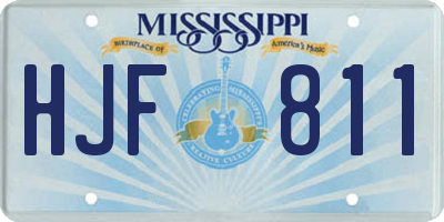 MS license plate HJF811