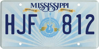 MS license plate HJF812