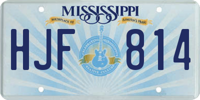 MS license plate HJF814