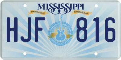 MS license plate HJF816