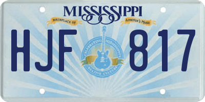 MS license plate HJF817