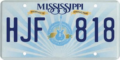 MS license plate HJF818