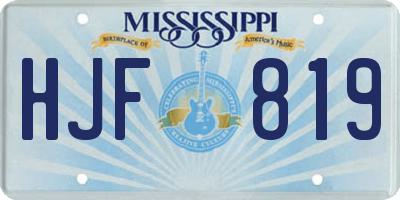MS license plate HJF819