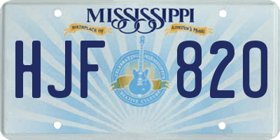 MS license plate HJF820