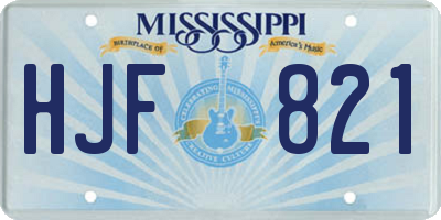 MS license plate HJF821