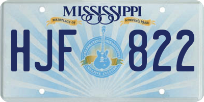 MS license plate HJF822