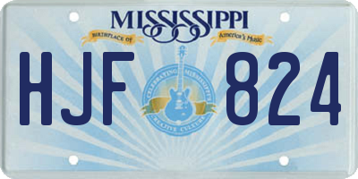 MS license plate HJF824