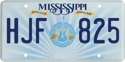 MS license plate HJF825