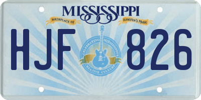 MS license plate HJF826