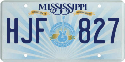 MS license plate HJF827