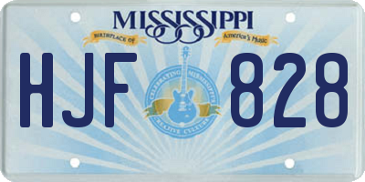 MS license plate HJF828
