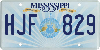 MS license plate HJF829