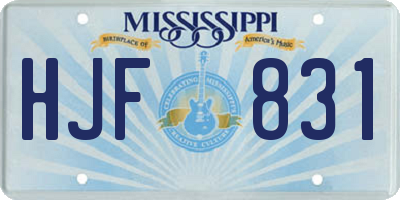 MS license plate HJF831