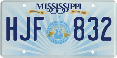 MS license plate HJF832